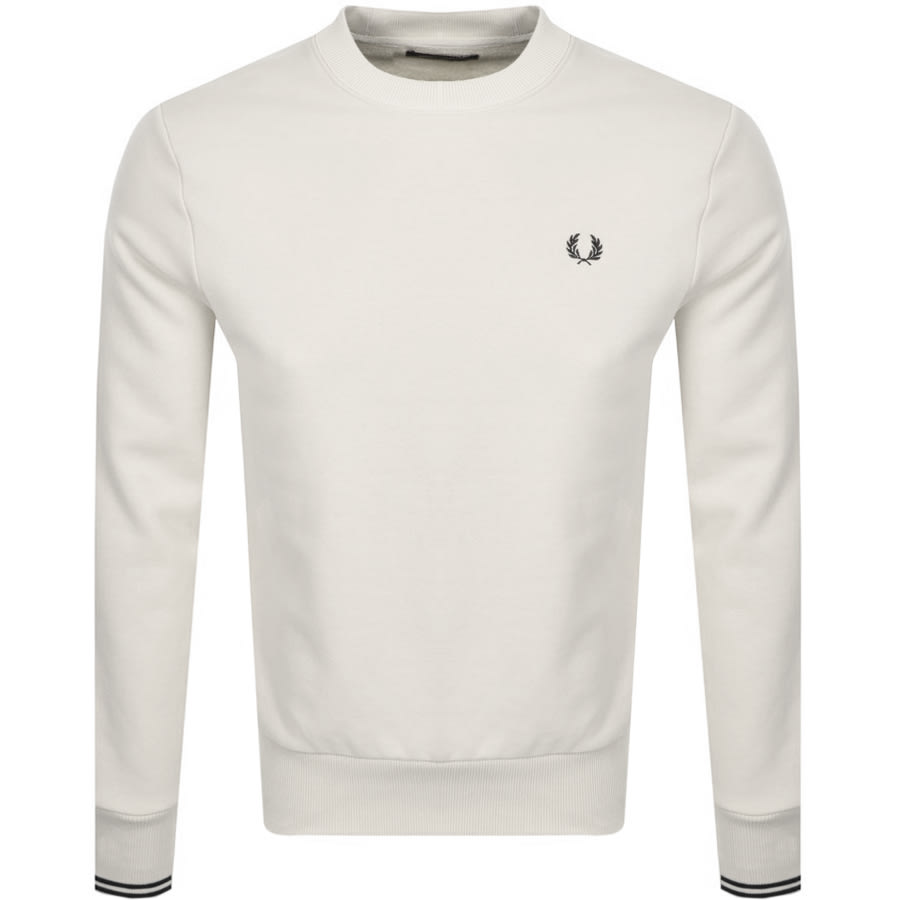 Alternative Image for ProductFred Perry Crew Neck Sweatshirt White1